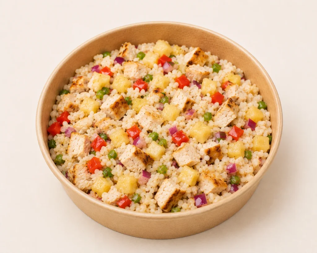 Salade de riz poulet ananas