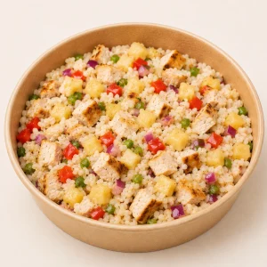 Salade de riz poulet ananas