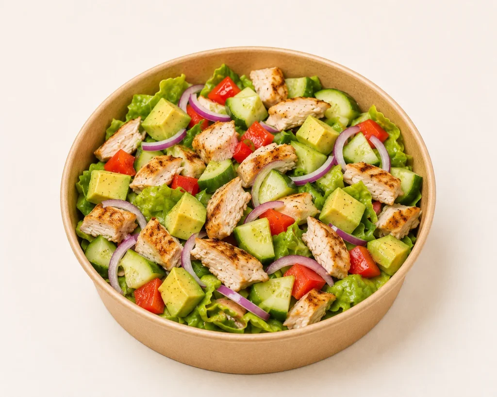 Salade poulet avocat concombre