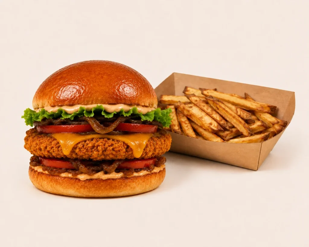 Formule burger poulet frite