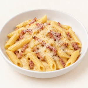 Penne sauce carbonara traditionnelle